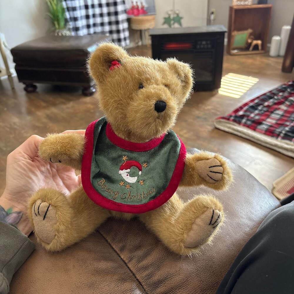 Boyds Bears Baby Noel 12" Christmas Jointed Plush Bear with Beary Christmas Bib